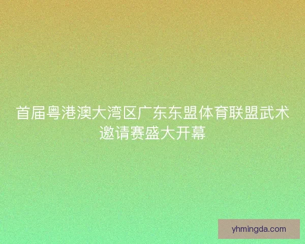 首届粤港澳大湾区广东东盟体育联盟武术邀请赛盛大开幕 首届粤港澳大湾区广东东盟体育联盟武术邀请赛盛大开幕