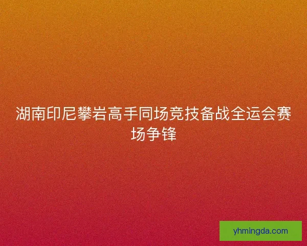 湖南印尼攀岩高手同场竞技备战全运会赛场争锋 湖南印尼攀岩高手同场竞技备战全运会赛场争锋